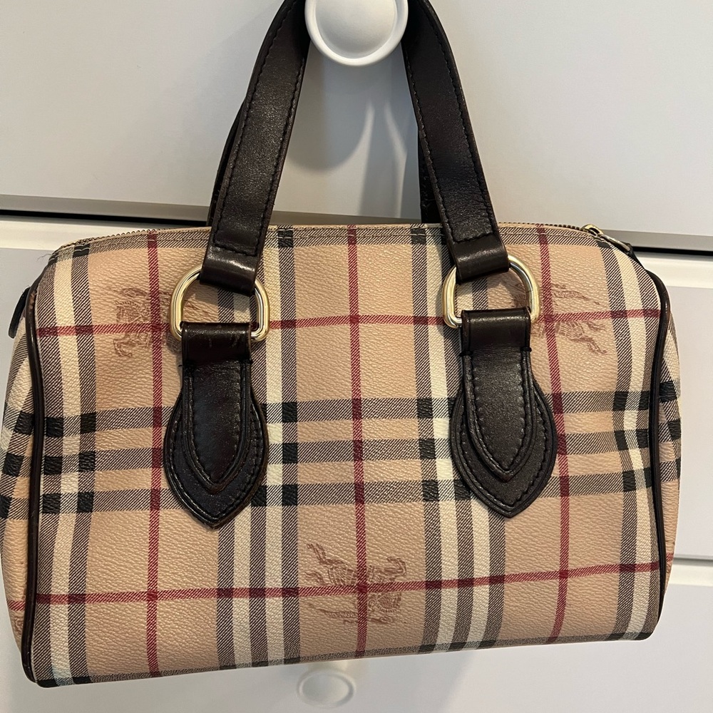 Burberry beige vintage check coated Barrel bag purchased in London in 2008